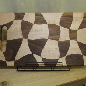 Drunken Pattern Walnut and Hard Maple Solid Wood Charcuterie Board