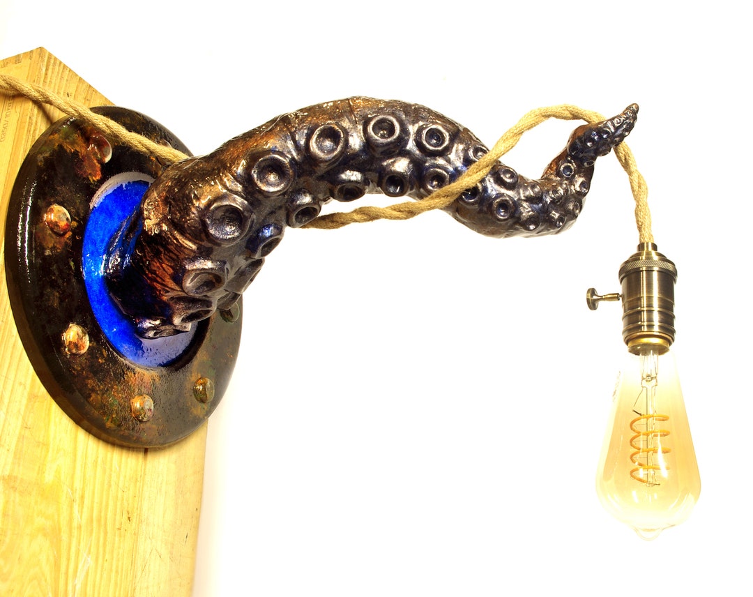 Tentacle Lamp - Vintage Porthole Design, Steampunk Nautical Lighting ...