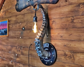 Tentacle Lamp - Unique MetalChrome Lighting, Artistic Octopus Design, Perfect for Home Decor or Quirky Gift