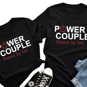 Power-Paar, Powered by God-Shirt, Power-Paar-Shirt, christliche Paare-Shirts, Paar-Shirts, personalisierte Geschenke, Power-Paar-Tank