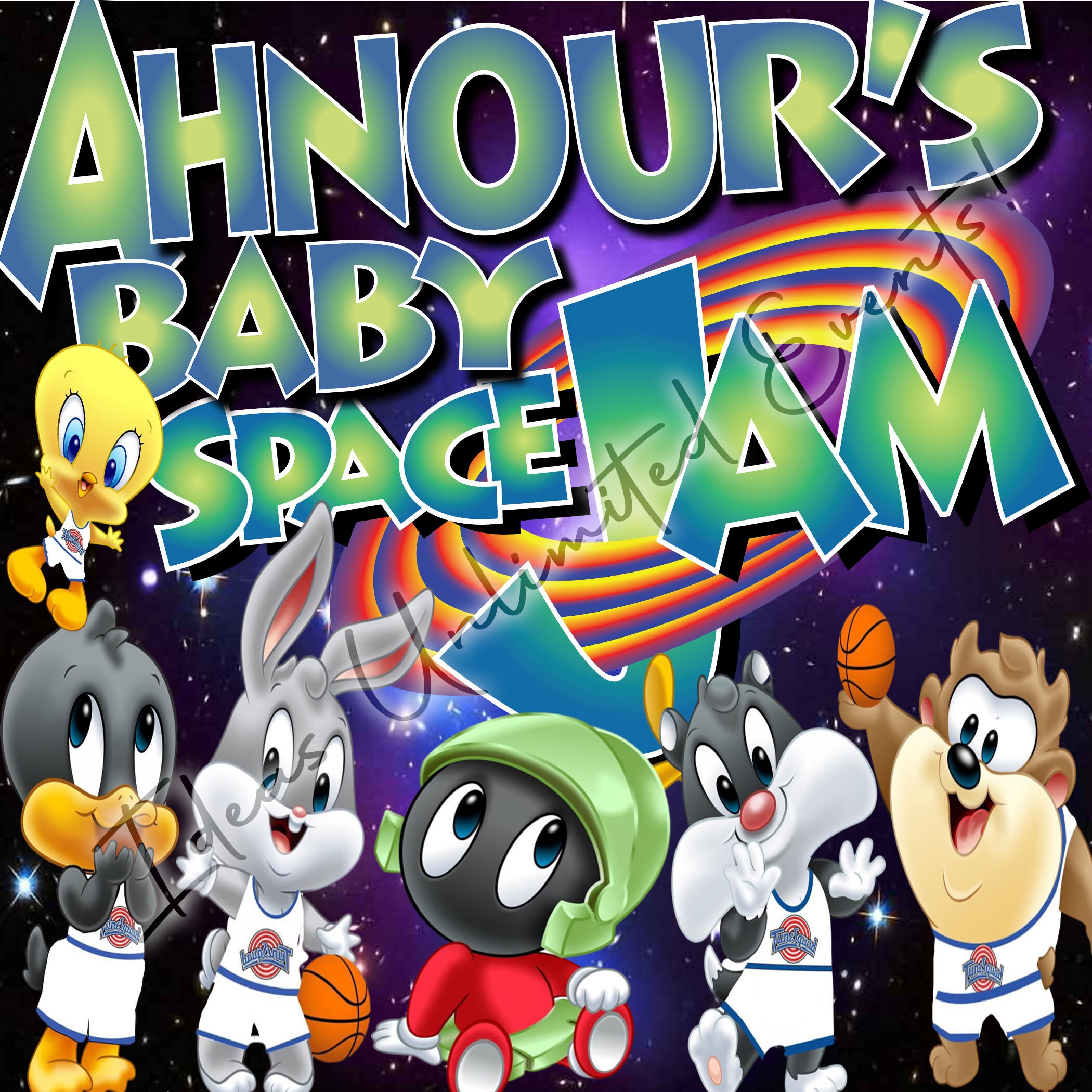 Baby Space Jam Backdrop Digital Download or Print and | Etsy