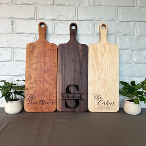 Personalized Serving Charcuterie or Cutting board Walnut Maple and Cherry Perfect Gift