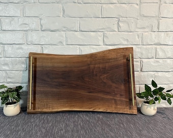 Bandeja extra ancha para servir tabla de embutidos de nogal