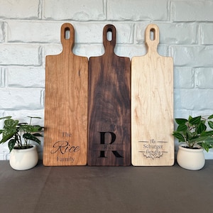 Personalized Serving Charcuterie or Cutting board Walnut Maple and Cherry Perfect Gift