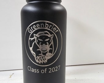 Personalized Custom Laser Engraved Stainless Steel Water Bottle for Sports or Travel-Free Shipping!