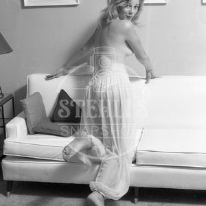 Diane Martinson in Vintage Sheer Nightgown Risque Photo - Reprint from Original Negative
