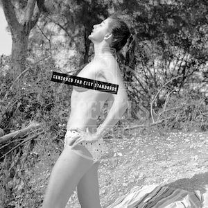 It's Hot on Sin Island Topless Brunette - Reprint from Original Negative