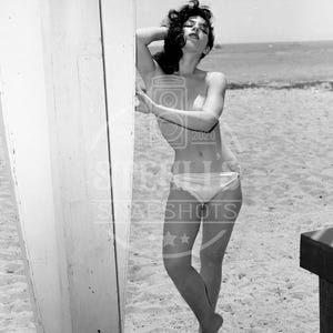 Vintage Topless Bikini Woman on the Beach - Reprint from Original Negative