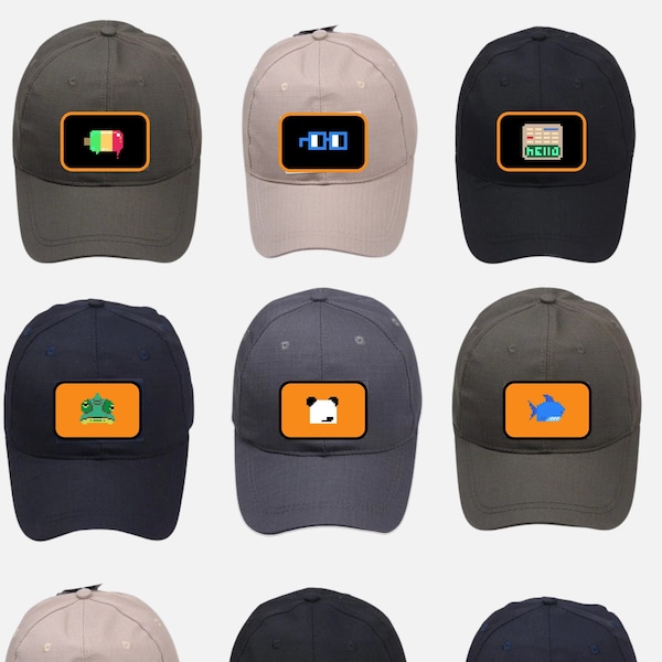 Velcro Hat + Removable Patch - Your Choice of Velcro Interchangeable Embroidered Patch & Cap Color