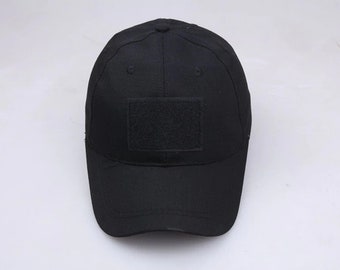 Black Tactical Hat for Patches with Place for Patches | Hook and Loop Patch