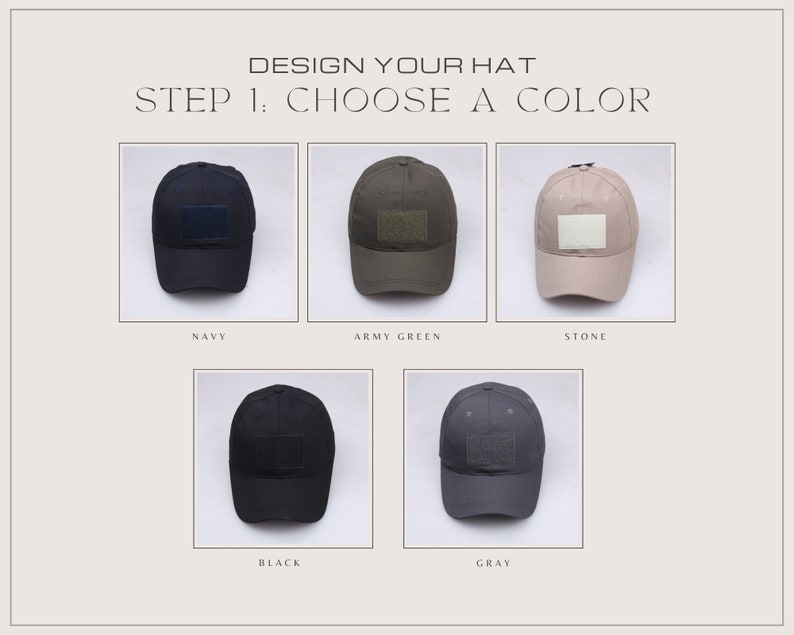 Velcro Hat Removable Patch Your Choice of Velcro Interchangeable Embroidered Patch & Cap Color image 2