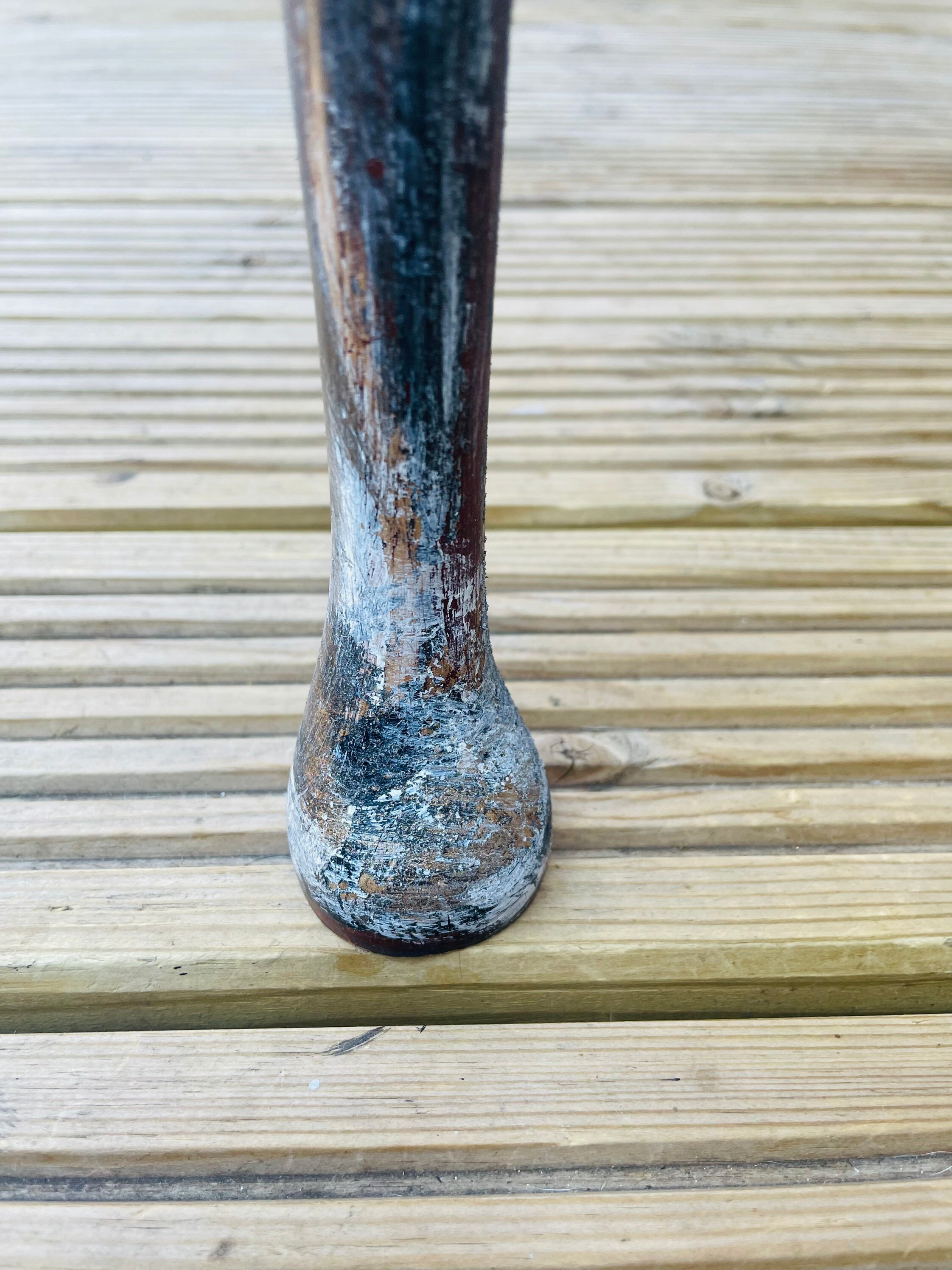 Rustic distressed half moon table Etsy