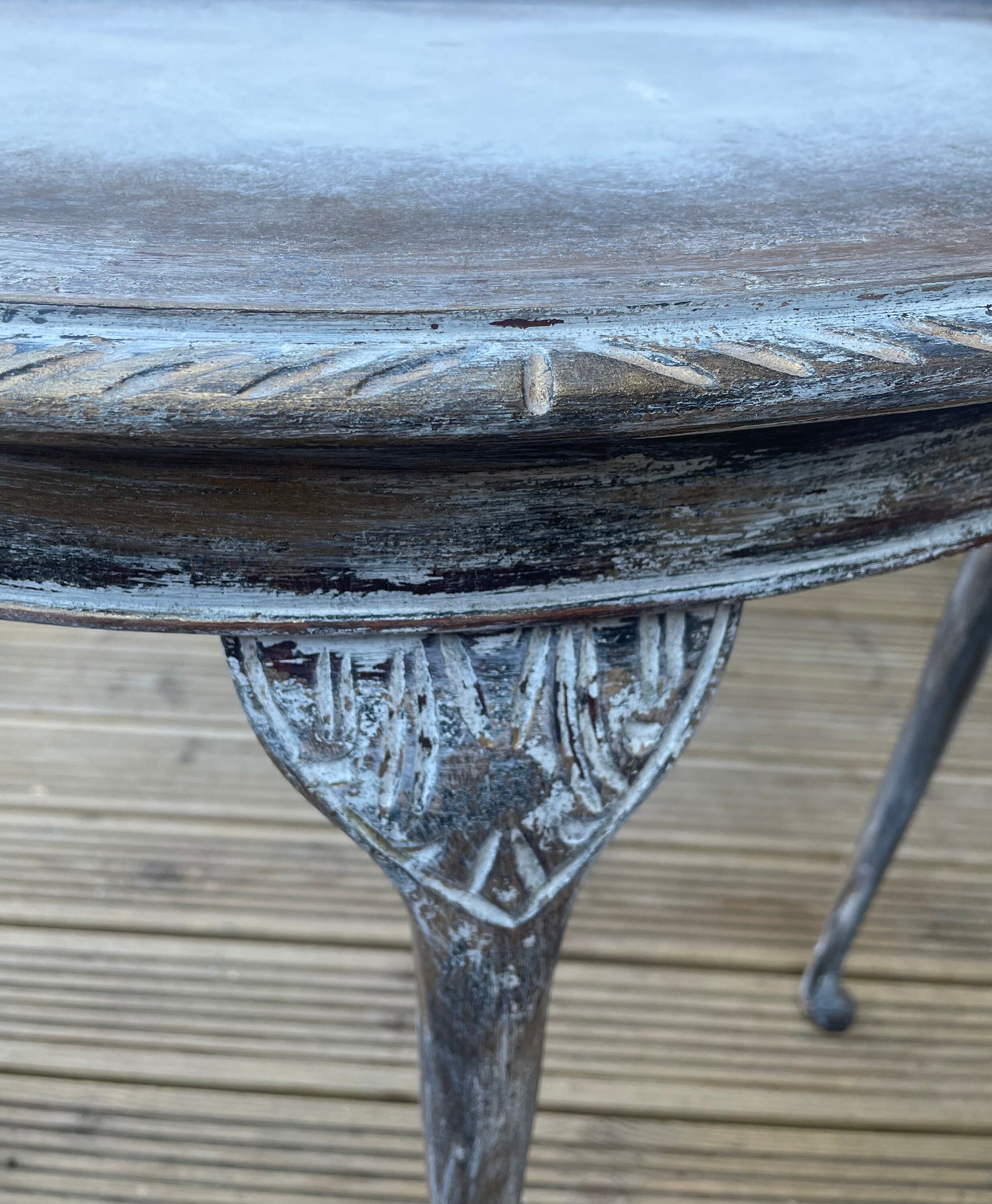 Rustic distressed half moon table Etsy