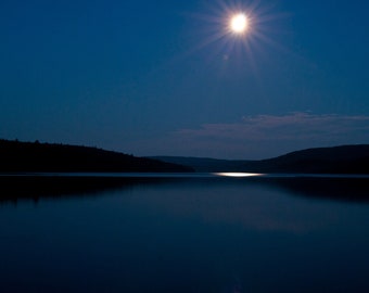 Moon Over Lake Etsy