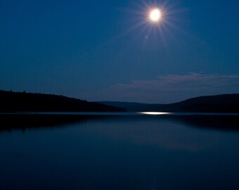 Moon Over Lake Etsy