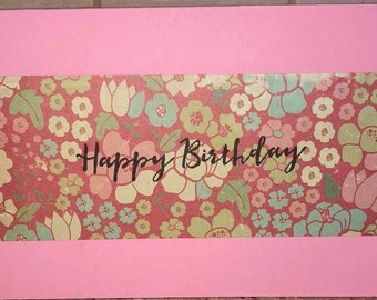 Handcrafted Happy Birthday Card, personal greeting card for someone special, Birthday card no message inside, card for mum, card for sister