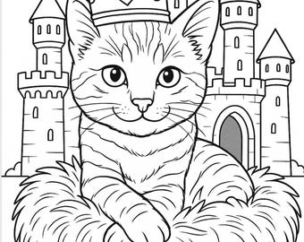 A4 Digital Printable Cats Colouring Book For Children