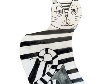 Cat Vase, Cat Shaped Vase, Handmade Ceramics, Unique Pottery, Cat Lover Art, Gift for Cat Lady, Cat Pottery