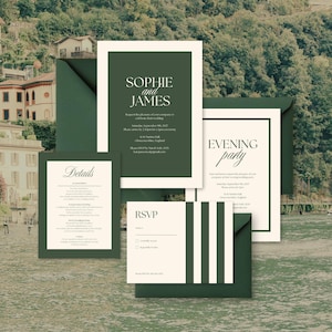 Wedding Invitation Template, Day Invite Canva, Editable Invitation Suite Template, Modern Wedding Invite