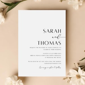 Wedding Invitation Elegant Wedding Invite, Day invites, Evening invitation, Modern Wedding Invite image 7