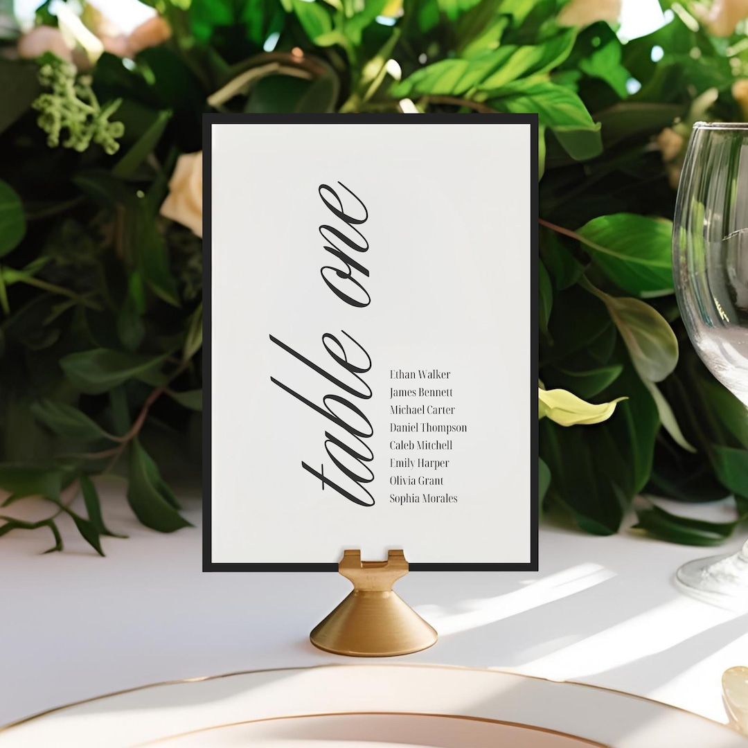 Wedding Reception Table Numbers Printable Template, Editable Table ...