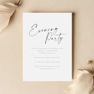 Evening Reception Invitations  -  Elegant Wedding Invite, Evening invitation, Wedding Reception Invite