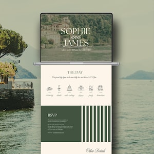 Wedding Website Template, Canva Editable Wedding Website, Aesthetic Modern Wedding Template