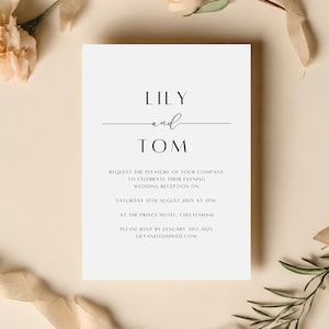 Evening Reception Invitations  -  Elegant Wedding Invite, Evening invitation, Wedding Reception Invite