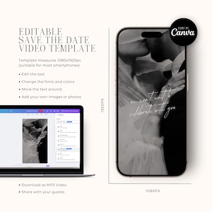 Wedding Invitation Video Template Digital Wedding Reception Invite image 3