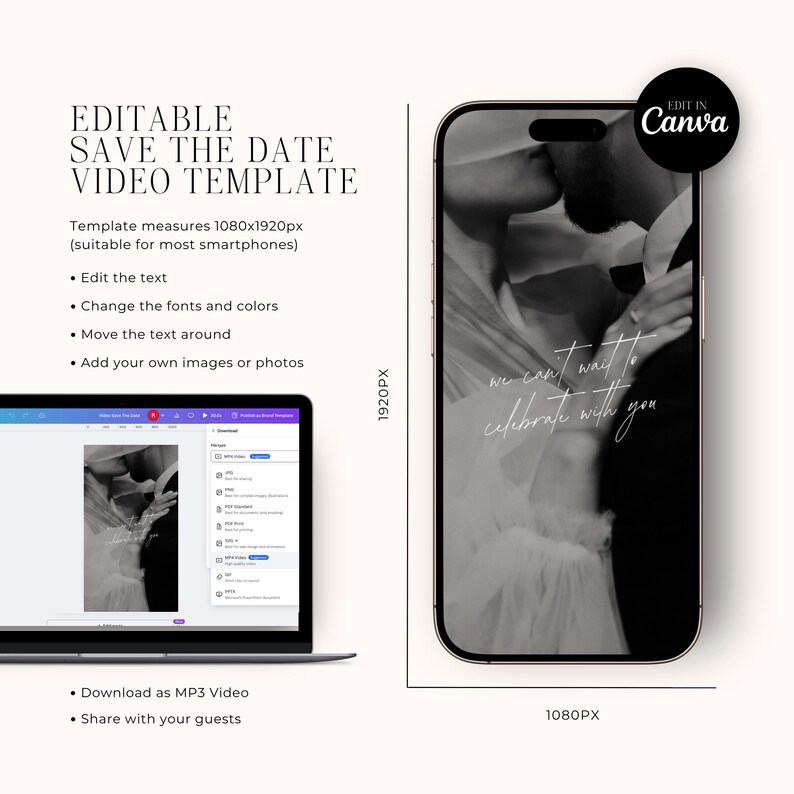 Wedding Invitation Video Template Digital Wedding Reception Invite image 3
