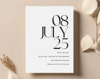 Save the Date Invitation - Wedding Announcement Card, Simple Save The Date Card