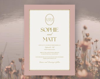 Pink Wedding Invitation Template