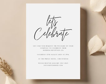 Let's Celebrate Evening Invite, Wedding Reception Invitation, Reception Invitation