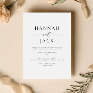 Wedding Invitation -  Elegant Wedding Invite, Day invites, Evening invitation, Modern Wedding Invite