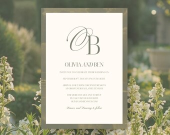 Wedding Logo Monogram Invite Template