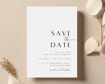 Save the Date Invitation - Wedding Announcement Card, Simple Save The Date Card