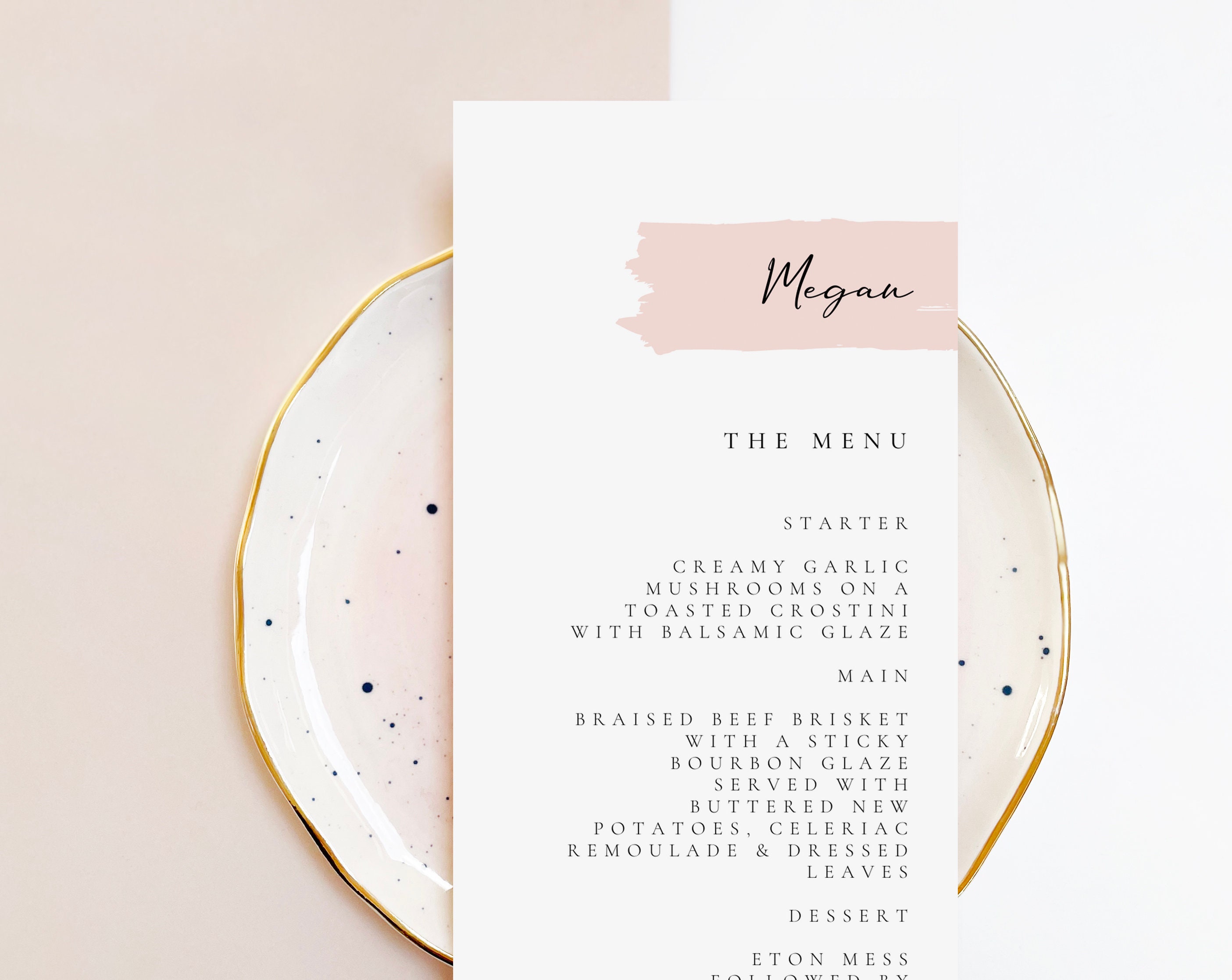 Wedding menu cards with guest name Wedding Breakfast Food Etsy