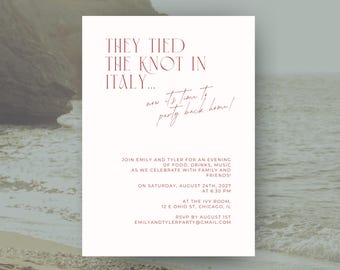 Just Married Party Invitation Template: Editable Celebration Invite (5x7, Canva, Digital Download