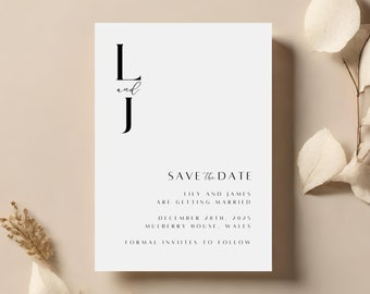 Save the Date Invitation - Wedding Announcement Card, Simple Save The Date Card