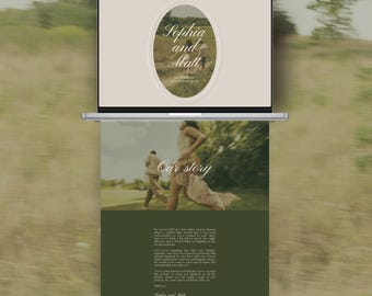 Wedding Website Template, Canva Editable Wedding Website, Aesthetic Modern Wedding Template