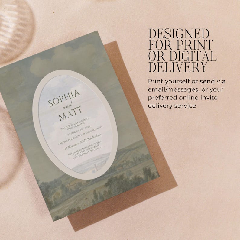 Landscape Wedding Invitation Template - Etsy