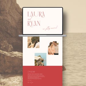 Wedding Website Template, Canva Editable Wedding Website, Aesthetic Modern Wedding Template