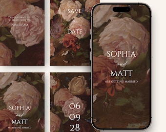 Floral Save the Date Digital Video Invitation Template