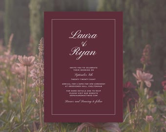 Burgundy Wedding Invitation Template