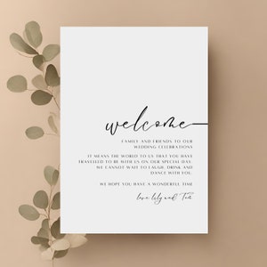 Wedding Welcome Note