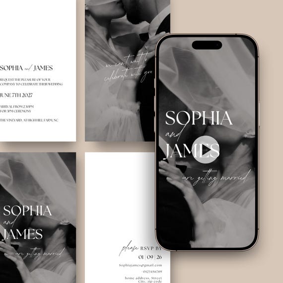 Wedding Invitation Video Template Digital Wedding Reception Invite