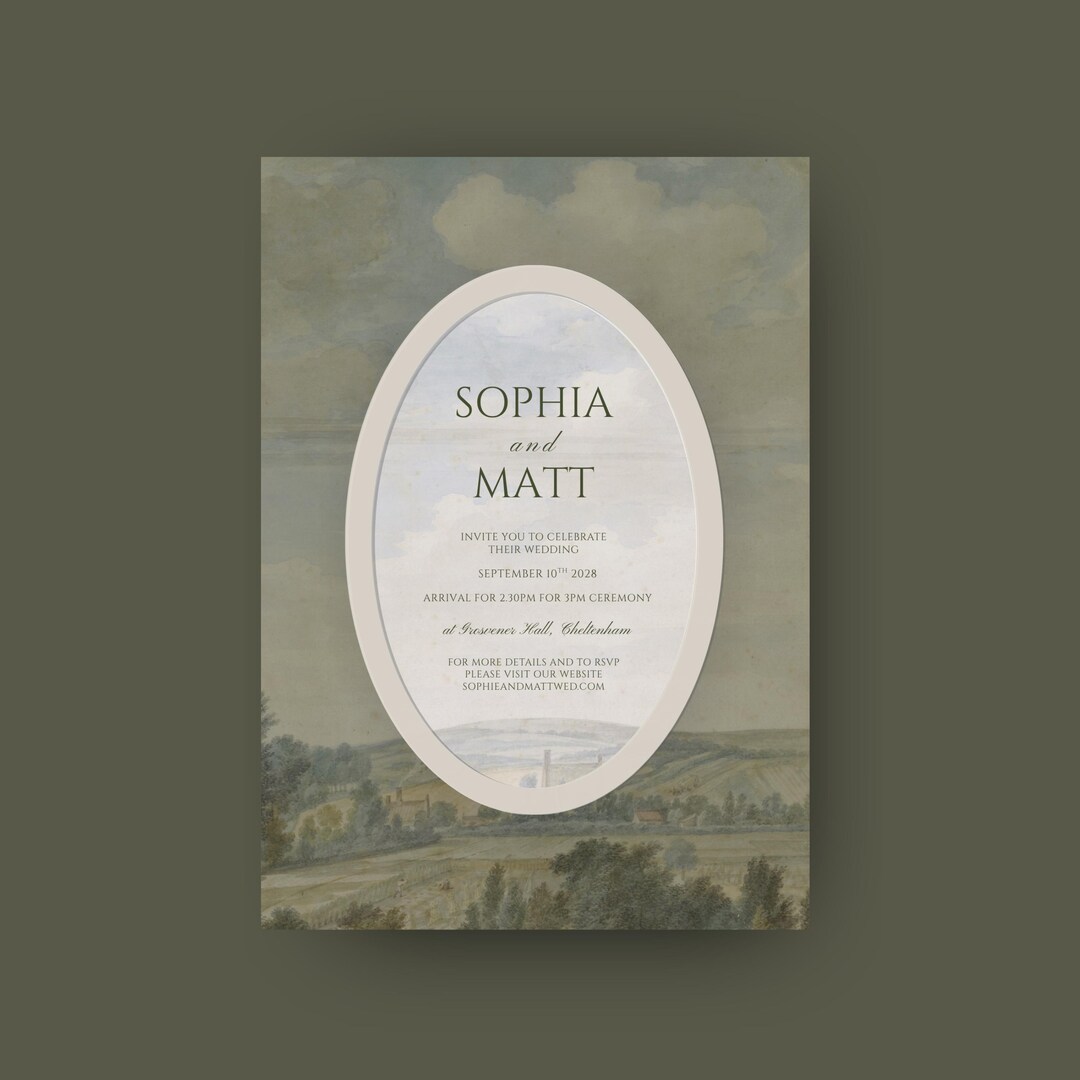 Fancy Invitation Landscape Example Landscape Wedding Invitation Template - Etsy