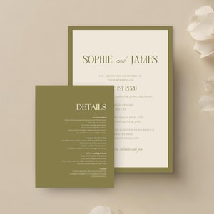 Wedding Invitation Template, Day Invite Canva, Editable Invitation Suite Template, Modern Wedding Invite