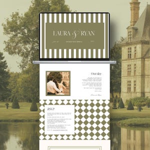 Elegant Wedding Website Template, Canva Editable Wedding Website, Aesthetic Modern Wedding Template