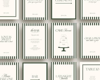 Green Wedding Day Signs Templates